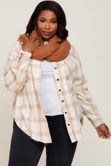 Cream Plaid Brushed Plus Flannel Top