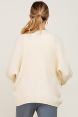 Beige Brushed Knit Dolman Sleeve Maternity Cardigan