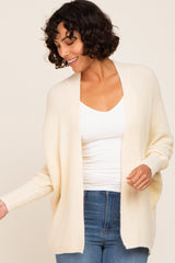 Beige Brushed Knit Dolman Sleeve Maternity Cardigan