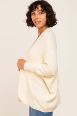 Beige Brushed Knit Dolman Sleeve Cardigan