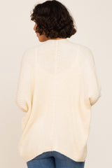 Beige Brushed Knit Dolman Sleeve Cardigan