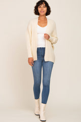 Beige Brushed Knit Dolman Sleeve Cardigan