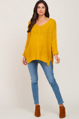Mustard Chunky Knit Maternity Sweater