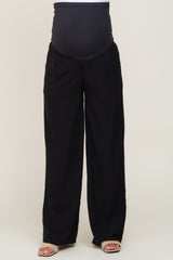 Black Maternity Straight Leg Trousers