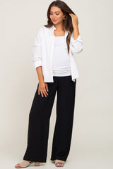 Black Maternity Straight Leg Trousers