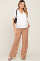 Camel Maternity Straight Leg Trousers