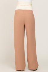 Camel Maternity Straight Leg Trousers