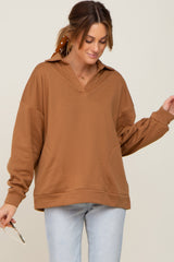 Mocha Collared Pullover Sweater