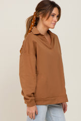 Mocha Collared Pullover Sweater