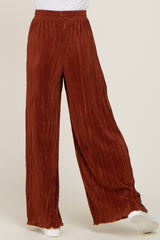 Rust Pleated Wide Leg Pants