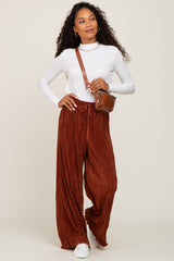 Rust Pleated Wide Leg Pants