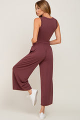 Burgundy Crop Tank Lounge Set