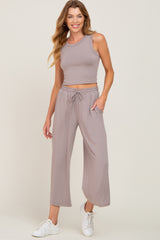 Taupe Crop Tank Lounge Set