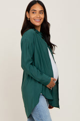 Olive Oversized Maternity Button Down Blouse