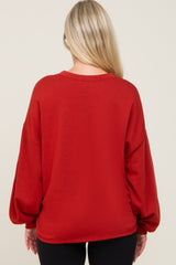 Rust Long Sleeve Brush Knit Maternity Top