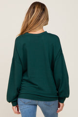 Forest Green Long Sleeve Brush Knit Maternity Top