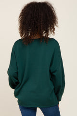 Forest Green Long Sleeve Brush Knit Top