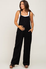 Black Corduroy Maternity Overalls