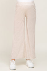 Beige Thermal Lightweight Maternity Lounge Pants