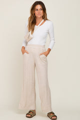 Beige Thermal Lightweight Maternity Lounge Pants