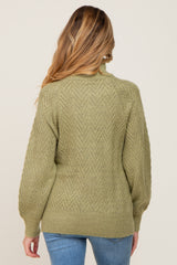 Olive Knit Turtleneck Sweater