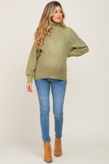 Olive Knit Turtleneck Sweater