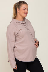 Lavender Hooded Long Sleeve Plus Maternity Active Top