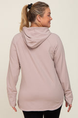 Lavender Hooded Long Sleeve Plus Maternity Active Top