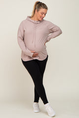 Lavender Hooded Long Sleeve Plus Maternity Active Top