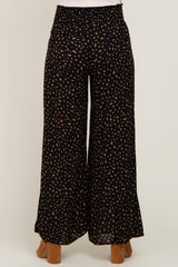 Black Animal Print Maternity Wide Leg Pants