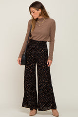 Black Animal Print Maternity Wide Leg Pants