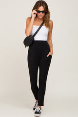 Black High Waisted Knit Maternity Pants