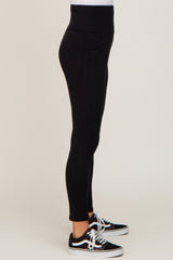 Black High Waisted Knit Pants