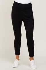 Black High Waisted Knit Maternity Pants