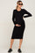 Black Basic Maternity Midi Dress