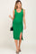 Green Ribbed Back Cutout Maternity Midi Dress
