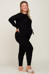 Black Soft Knit Long Sleeve Maternity Plus Set