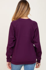 Plum Long Sleeve Maternity Top