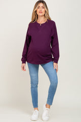 Plum Long Sleeve Maternity Top