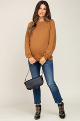 Camel Long Sleeve Maternity Top