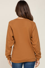 Camel Long Sleeve Maternity Top