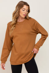 Camel Long Sleeve Maternity Top