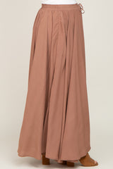 Camel Tassel Maternity Maxi Skirt