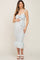 Mint Green Floral Knot Front Smocked Maternity Midi Dress