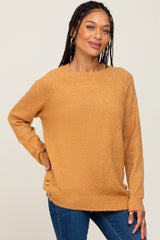 Camel Soft Knit Button Detail Sweater