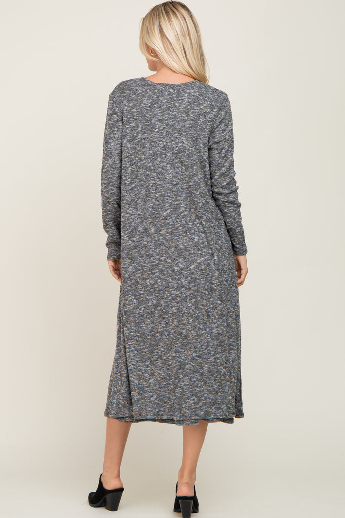 Charcoal 3-Piece Skirt and Cardigan Set