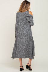 Charcoal 3-Piece Skirt and Cardigan Maternity Set