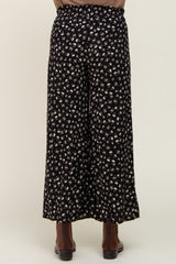 Black Floral Wide Leg Maternity Pants