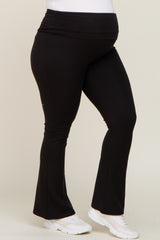 Black Flare Leg Plus Maternity Lounge Pants