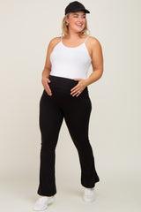 Black Flare Leg Plus Maternity Lounge Pants